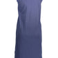 Sleeveless Italian Collar Long Dress in Blue