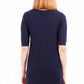 Elegant Short Sleeve Blue Wool Dress