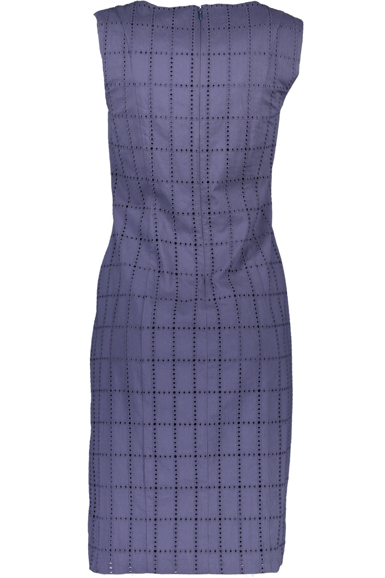 Chic Embroidered Blue Cotton Dress