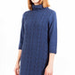 Elegant High Neck Wool Blend Dress