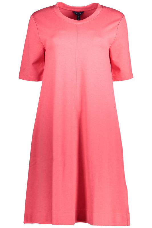 Elegant Pink Short Dress with Pockets