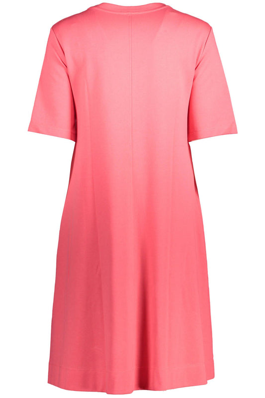 Elegant Pink Short Dress with Pockets