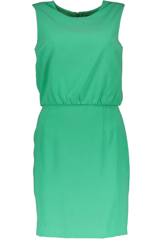 Sleeveless Green Zip-Back Dress