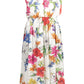 Elegant White V-Neck Dress with Lacing Detail