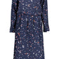 Elegant Blue Viscose Long Sleeve Dress