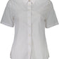 Chic Summer White Cotton Shirt with Italian Collar