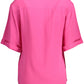 Elegant Pink Viscose Shirt with Dual Pockets