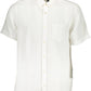 Elegant White Linen Short-Sleeve Shirt