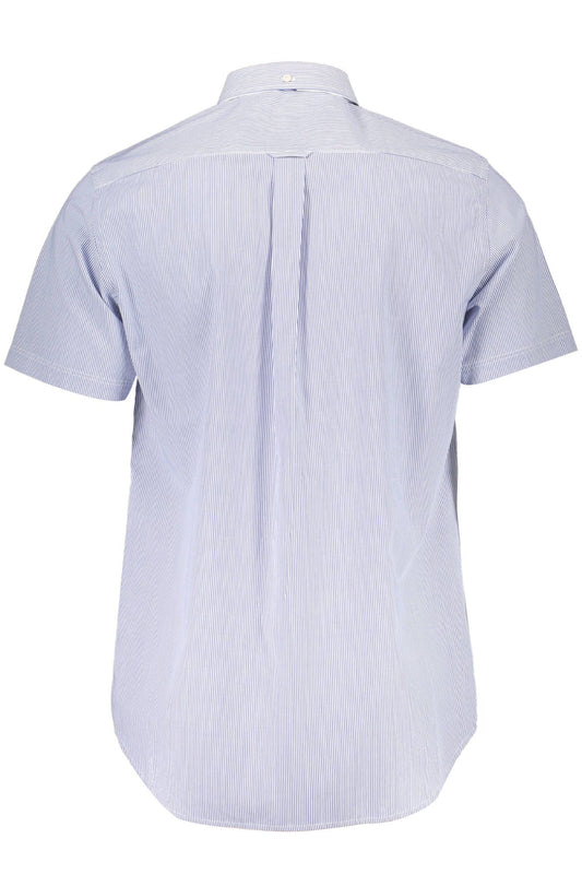 Classic Blue Summer Shirt with Short Sleeves