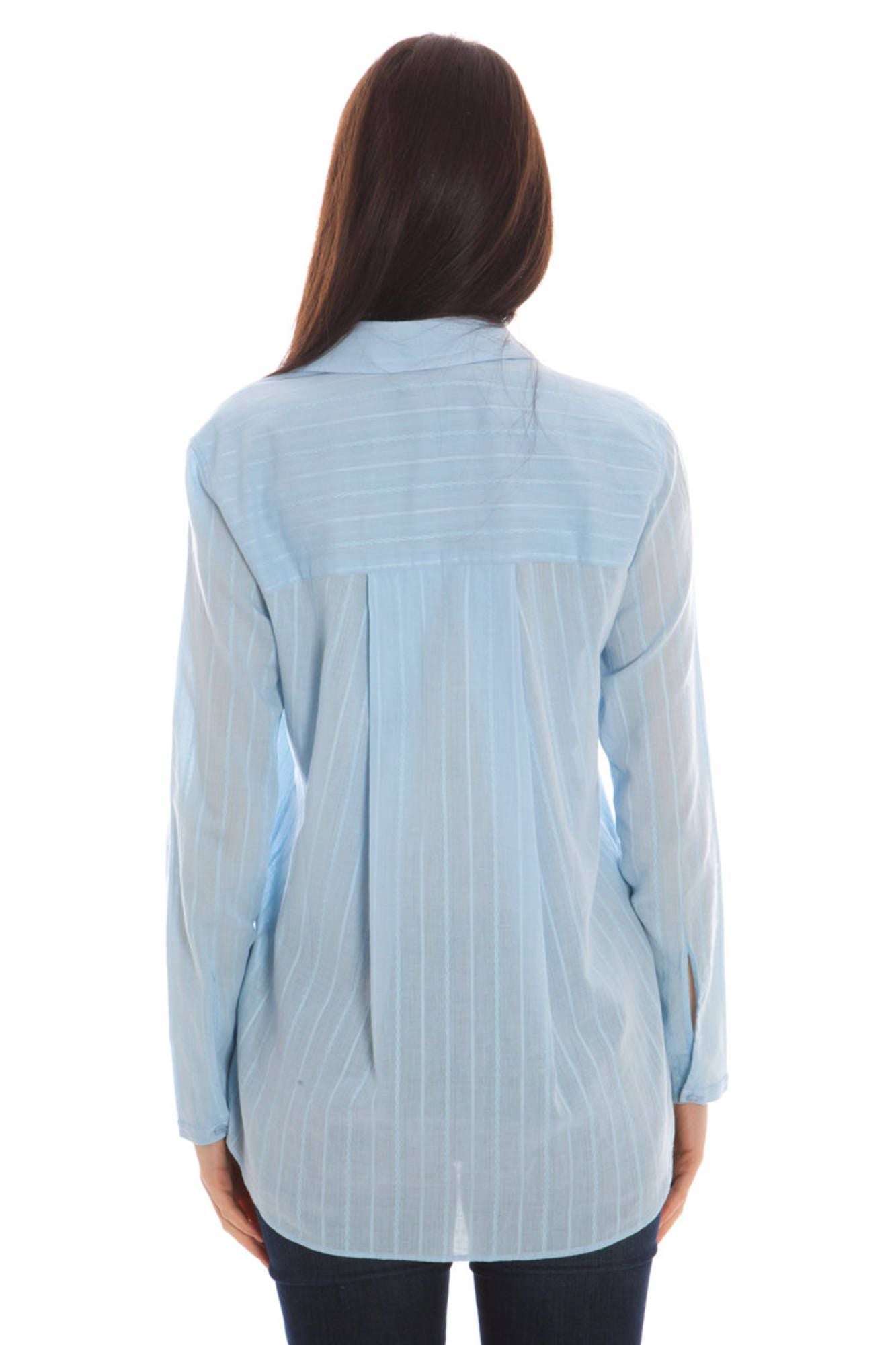 Elegant Light Blue Long Sleeve Shirt