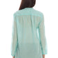Chic Light Blue Korean Collar Shirt