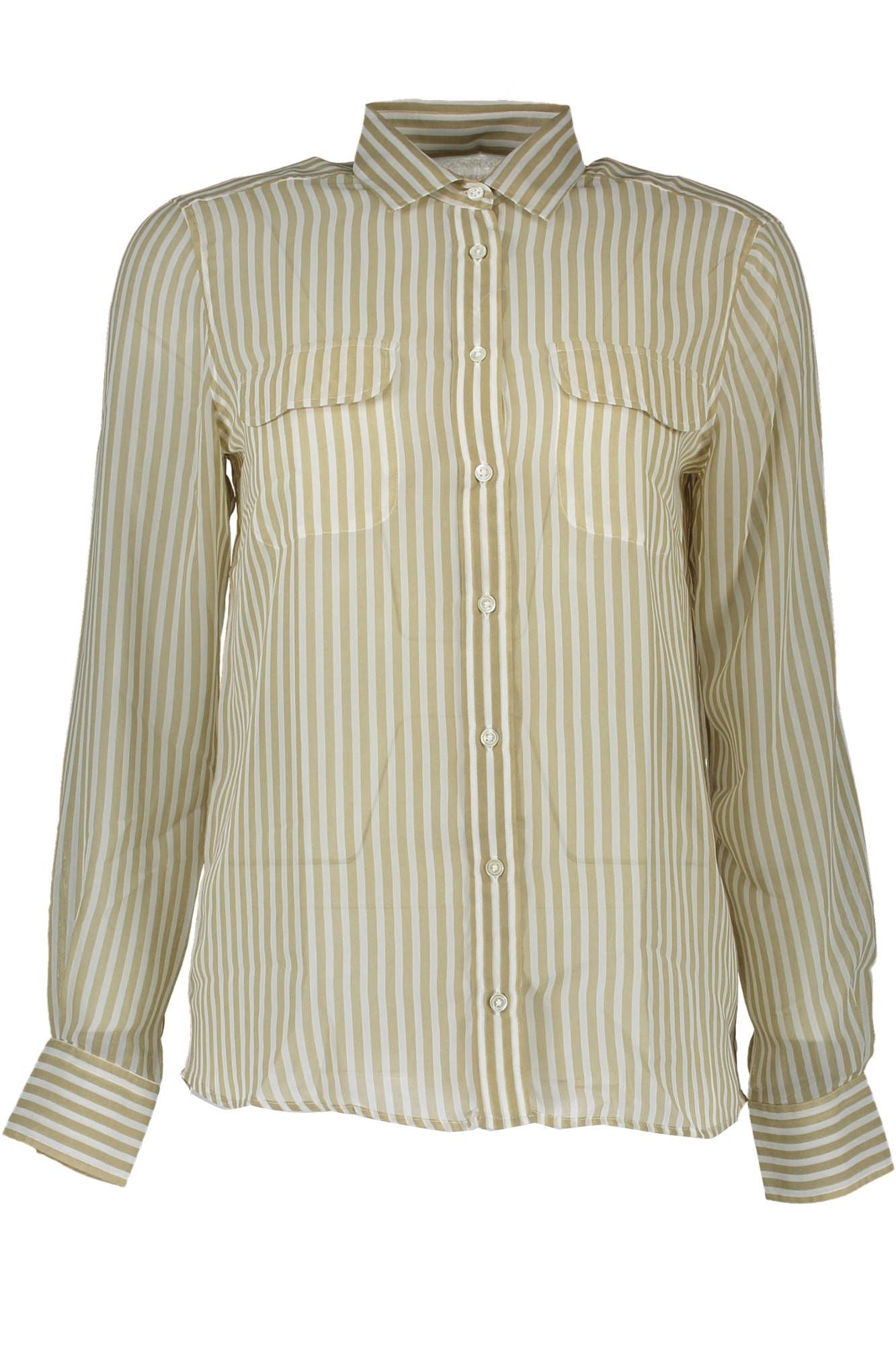 Elegant Beige Long Sleeve Shirt with Italian Collar