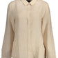 Chic Beige Linen Long-Sleeved Shirt