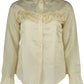 Chic Beige Long Sleeve Silk Blend Shirt