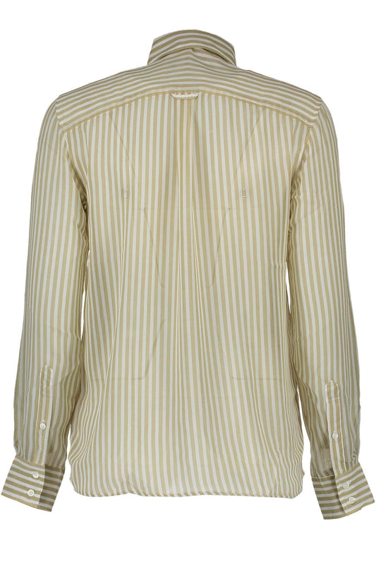 Elegant Beige Long Sleeve Shirt with Italian Collar