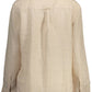 Chic Beige Linen Long-Sleeved Shirt