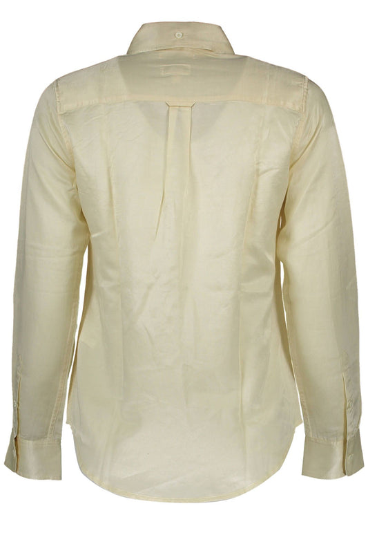 Chic Beige Long Sleeve Silk Blend Shirt