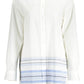 Elegant White Long-Sleeved Italian Collar Shirt
