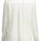 Chic White Long-Sleeved Shirt with Italian Collar