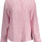 Elegant Linen Pink Long-Sleeved Shirt