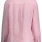 Elegant Linen Pink Long-Sleeved Shirt