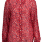 Elegant Red Silk Blend Long-Sleeved Shirt