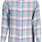 Chic Light Blue Linen Men's Button-Down Shirt