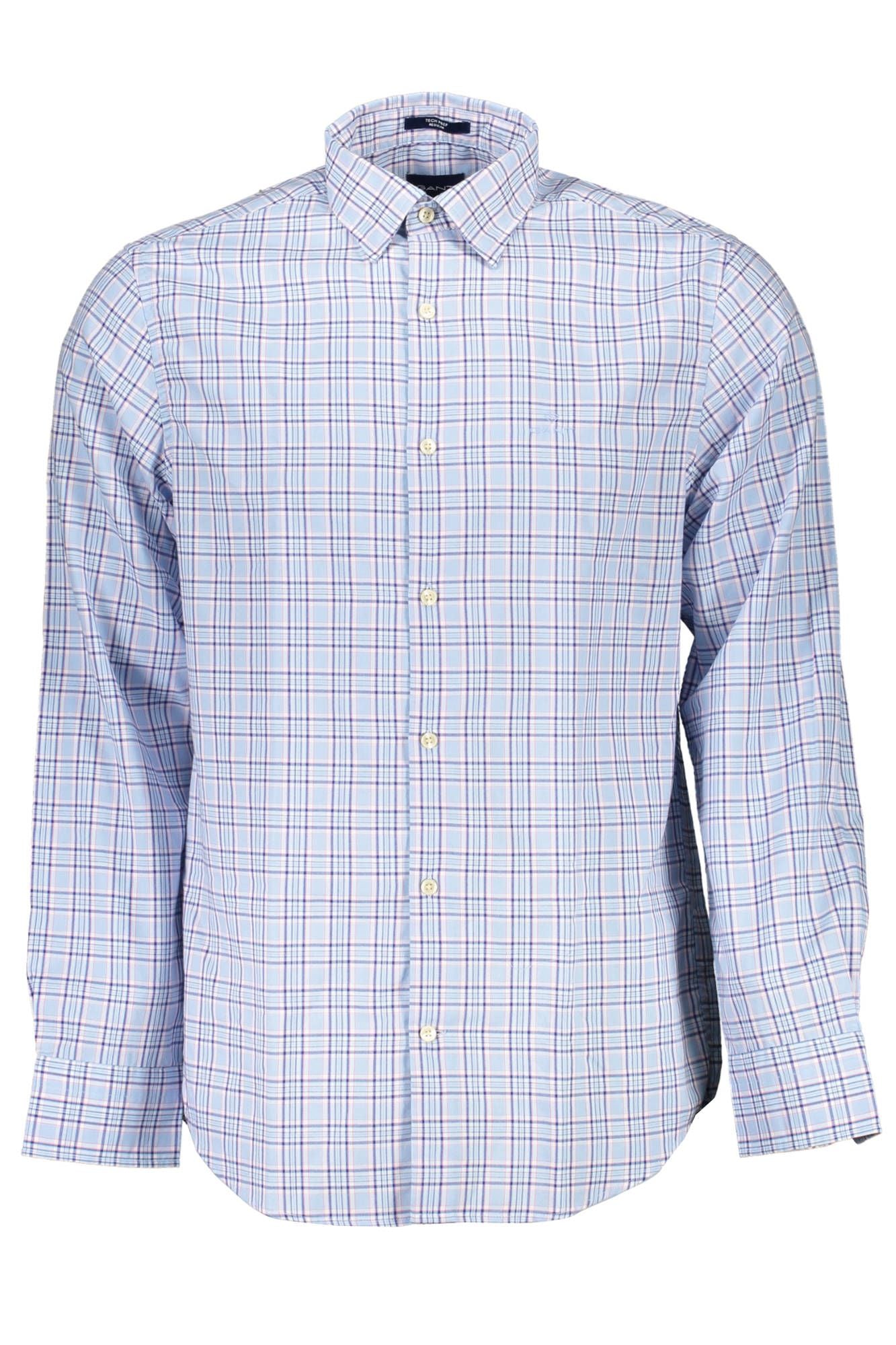 Elegant Light Blue Long Sleeve Cotton Shirt