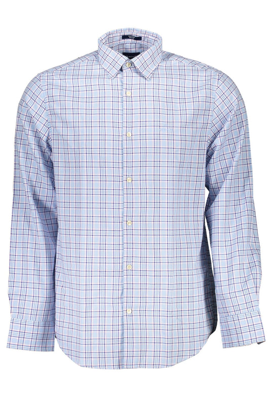 Elegant Light Blue Long Sleeve Cotton Shirt