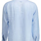 Elegant Light Blue Linen Button-Down Shirt
