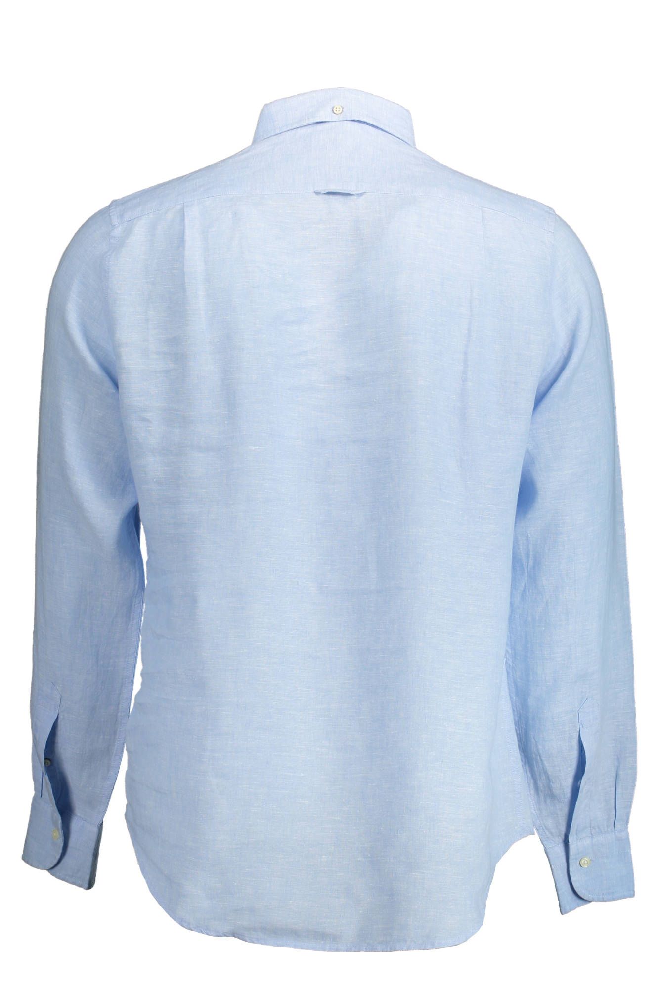 Elegant Light Blue Linen Button-Down Shirt