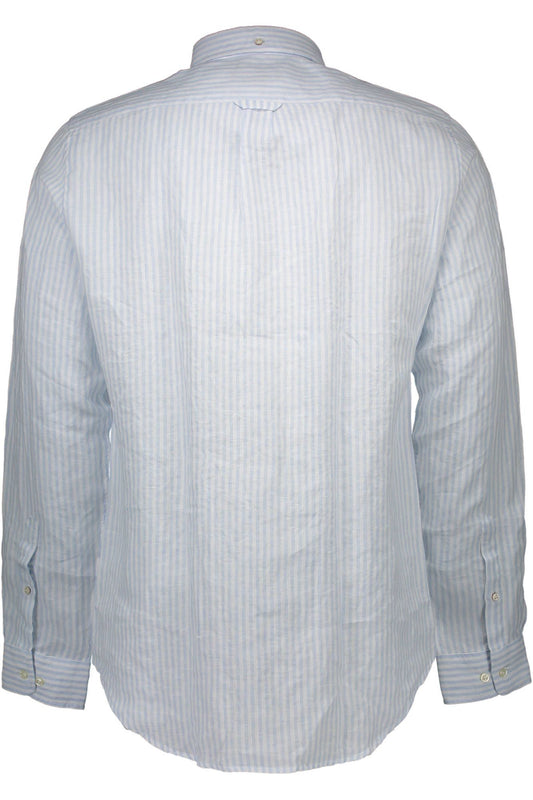 Elegant Linen Long Sleeve Light Blue Shirt