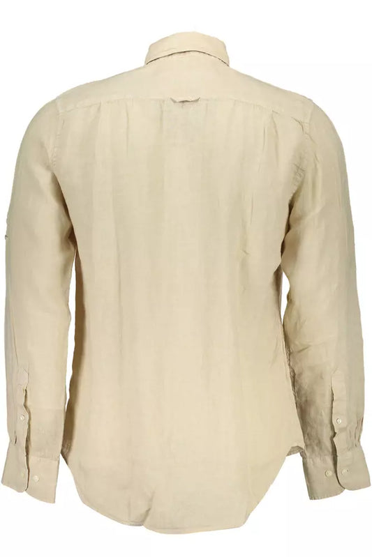 Beige Linen Double Pocket Shirt