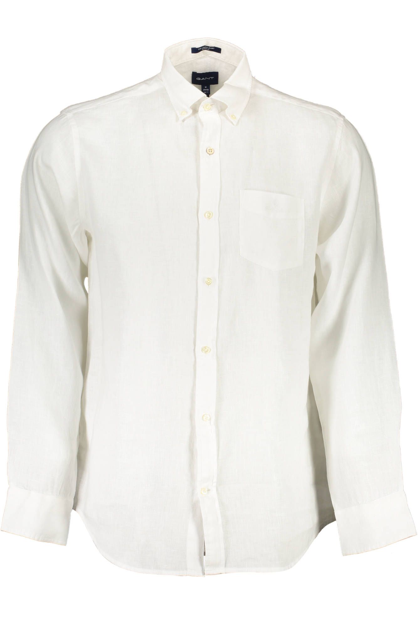 Elegant White Linen Button-Down Shirt