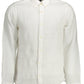 Elegant White Linen Button-Down Shirt