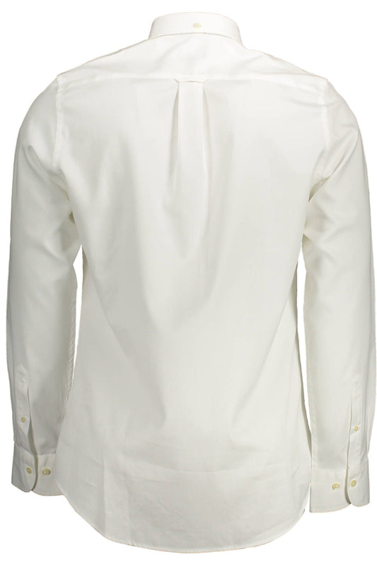 Elegant White Slim Fit Button-Down Shirt