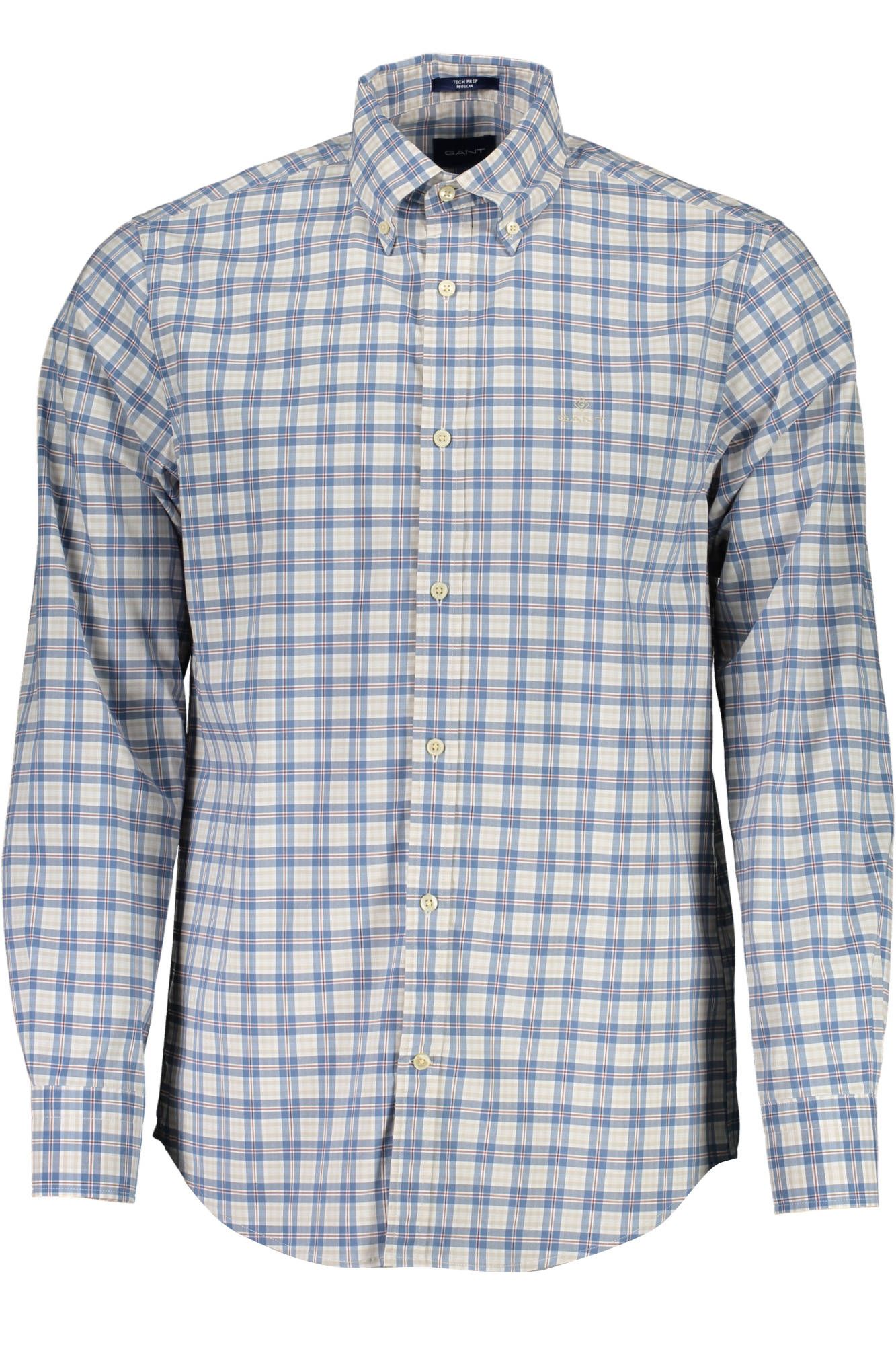 Elegant Long-Sleeved Blue Cotton Shirt