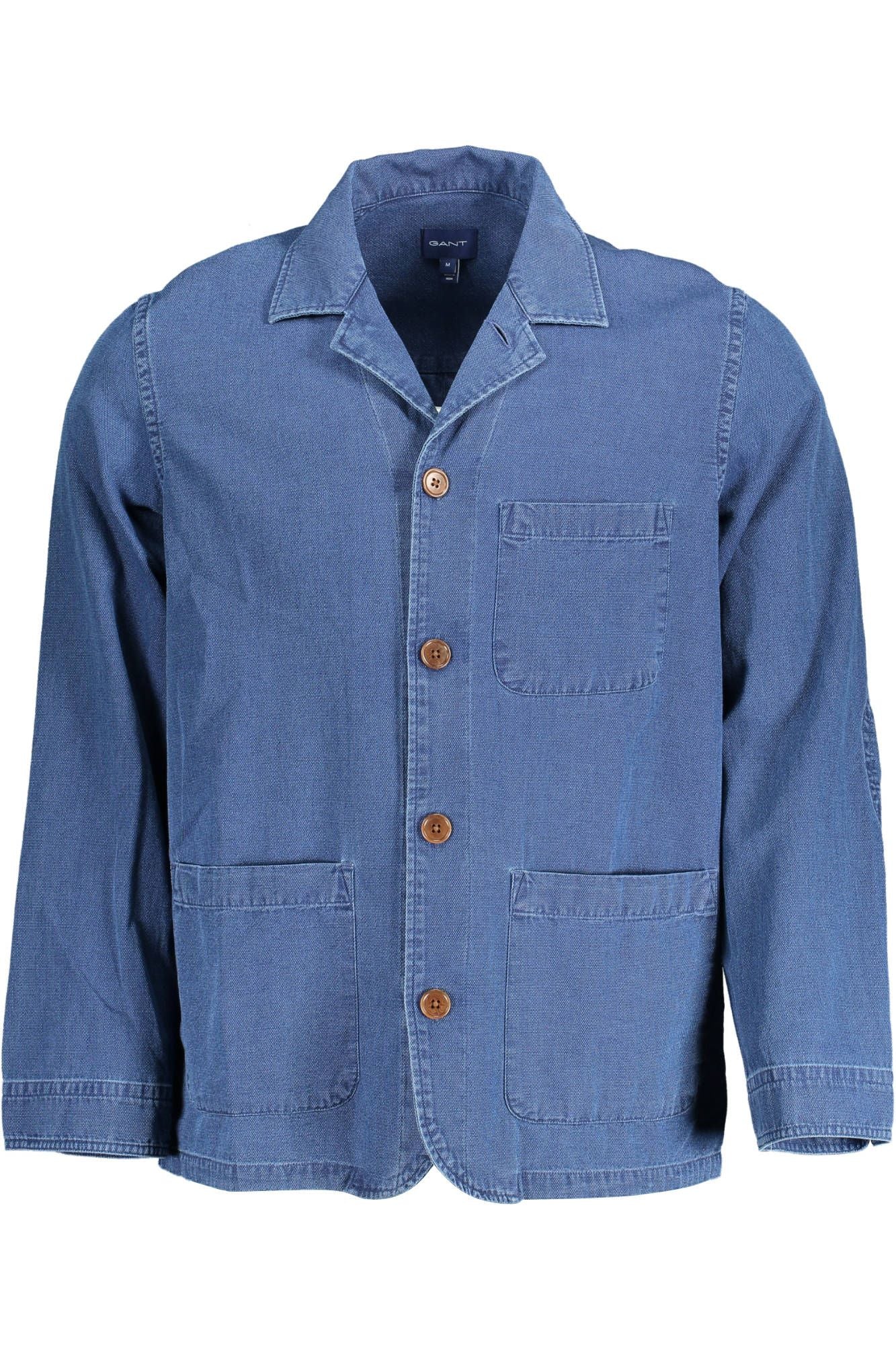 Chic Blue Cotton Long-Sleeve Men's Shirt