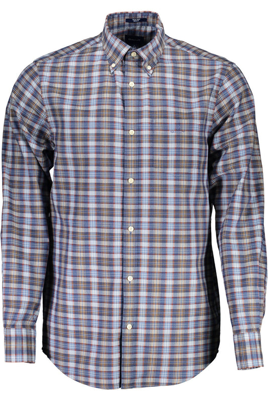 Classic Blue Cotton Button-Down Shirt