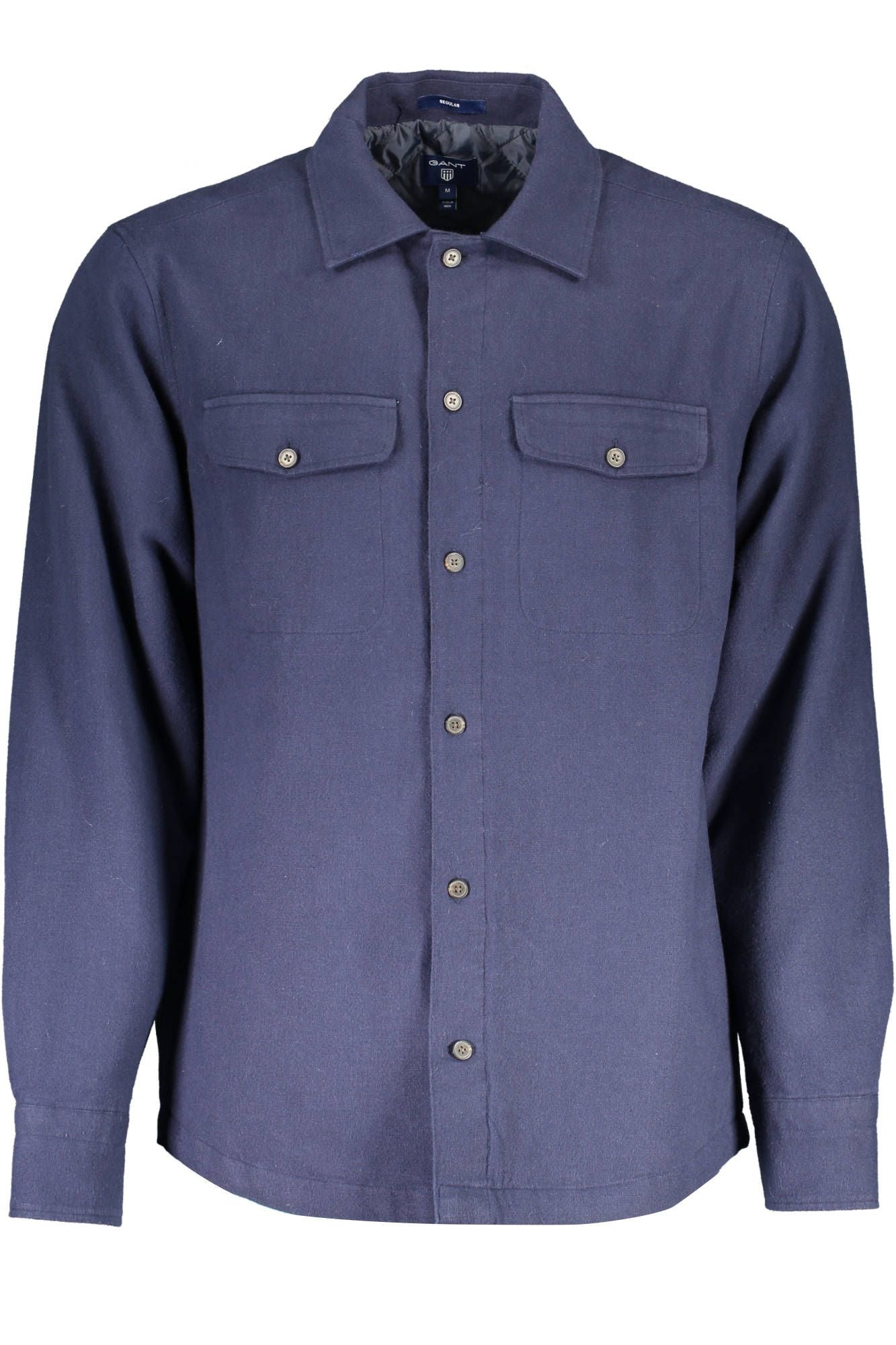 Chic Blue Cotton Padded Shirt for Men