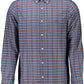 Elegant Long-Sleeved Blue Cotton Shirt