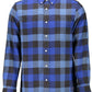 Elegant Blue Button-Down Casual Shirt