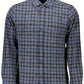 Elegant Blue Long-Sleeved Men's Shirt