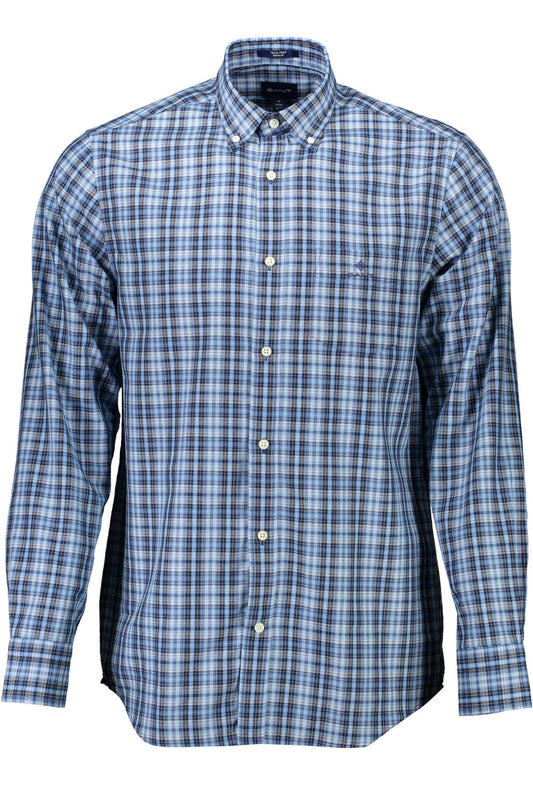 Classic Blue Cotton Button-Down Shirt