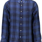 Elegant Blue Long-Sleeved Men's Shirt
