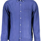 Elegant Organic Cotton Blue Shirt for Men