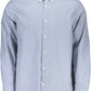 Elegant Blue Cotton Long Sleeve Shirt