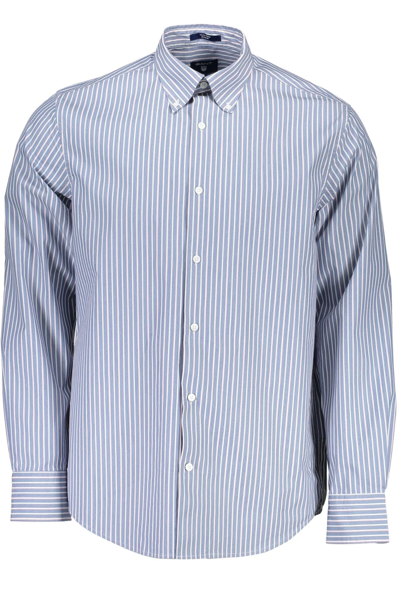 Elegant Blue Cotton Long Sleeve Shirt