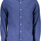 Elegant Blue Long Sleeve Button-Down Shirt