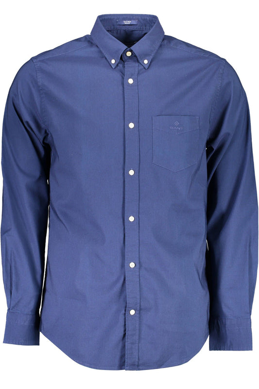 Elegant Blue Long Sleeve Button-Down Shirt